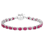 Ruby Bracelet With White Topaz 7.9 Carats Sterling Silver