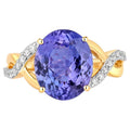 Tanzanite Ring With Diamonds 5.16 Carats 14K Yellow Gold