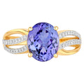 Tanzanite Ring With Diamonds 3.22 Carats 14K Yellow Gold