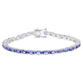 Tanzanite Tennis Bracelet 8.74 Carats Sterling Silver