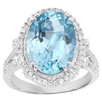 Multicolor Topaz Ring 8.12 Carats Sterling Silver
