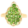 Chrome Diopside Ring 1.68 Carats Gold Plated Silver