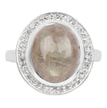 Labradorite Ring With White Topaz 5.4 Carats Sterling Silver