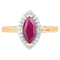 Ruby Ring With Diamonds 1.54 Carats 14K Yellow Gold