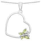 Peridot Heart Pendant 0.18 Carats Sterling Silver