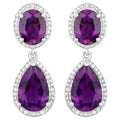 Natural Amethyst Dangle Earrings With Diamonds 8.45 Carats Total