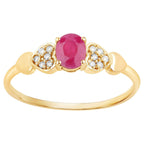 Ruby Ring With Diamonds 0.44 Carats 14K Yellow Gold