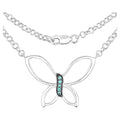 Zambian Emerald Butterfly Necklace 0.06 Carats Sterling Silver
