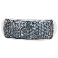 Blue Diamond Ring 0.4 Carats Sterling Silver