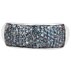 Blue Diamond Ring 0.4 Carats Sterling Silver