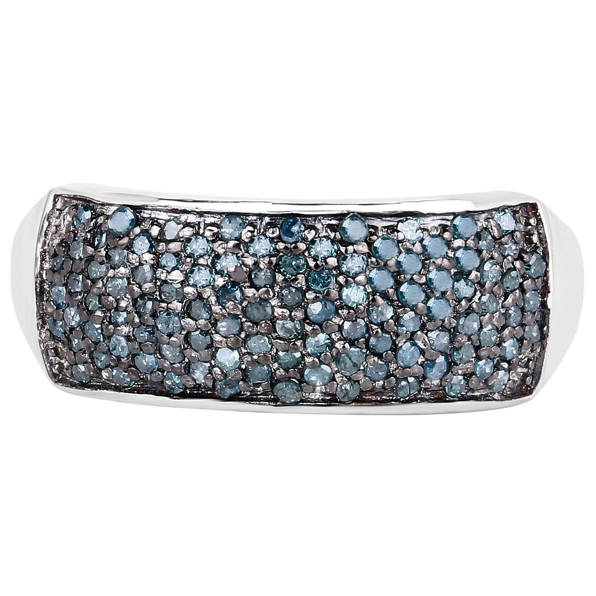 Blue Diamond Ring 0.4 Carats Sterling Silver