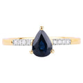 Blue Sapphire Ring With Diamonds 0.82 Carats 14K Yellow Gold