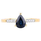 Blue Sapphire Ring With Diamonds 0.82 Carats 14K Yellow Gold