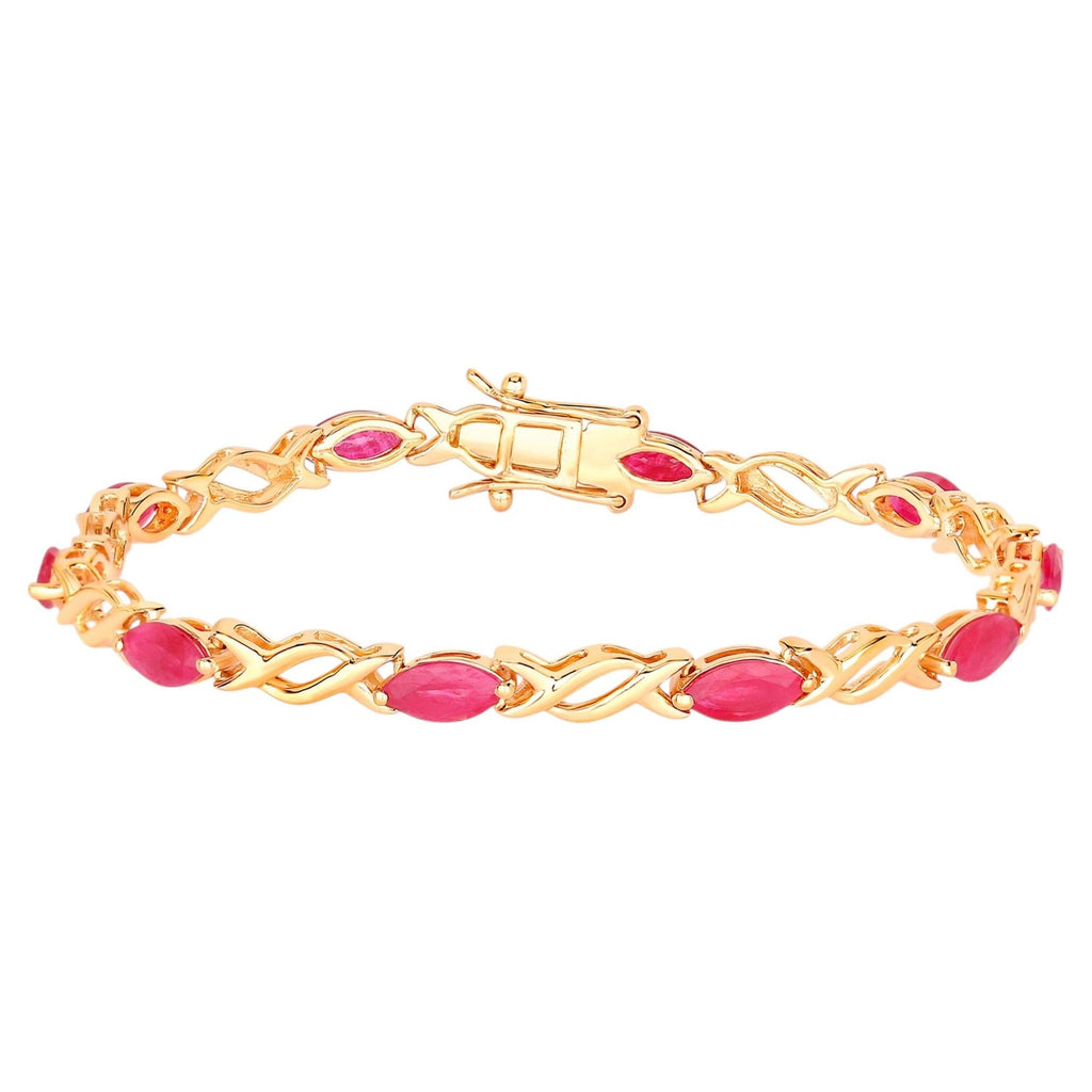 Ruby Bracelet 4.98 Carats 10K Yellow Gold
