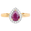Ruby Ring With Diamonds 0.98 Carats 14K Yellow Gold