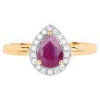 Ruby Ring With Diamonds 0.98 Carats 14K Yellow Gold