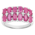 Ruby Ring With White Topaz 3.36 Carats Sterling Silver