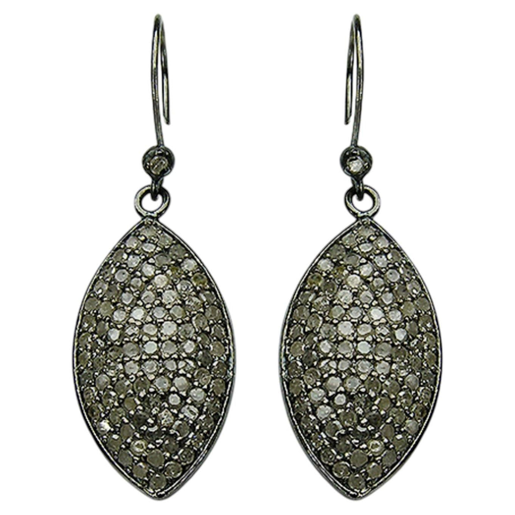 Diamond Cluster Earrings 2.8 Carats Sterling Silver