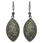 Diamond Cluster Earrings 2.8 Carats Sterling Silver