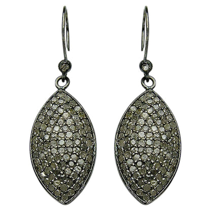 Diamond Cluster Earrings 2.8 Carats Sterling Silver