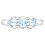 Blue Topaz Ring 0.56 Carats Sterling Silver