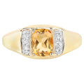 Citrine Ring With White Topaz 1.32 Carats Gold Plated Silver