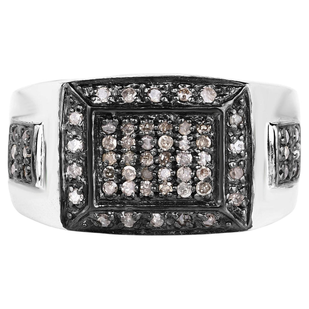 Champagne Diamond Ring 0.46 Carats Sterling Silver