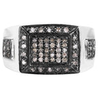 Champagne Diamond Ring 0.46 Carats Sterling Silver