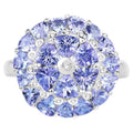 Tanzanite Ring With Diamonds 2.9 Carats Sterling Silver