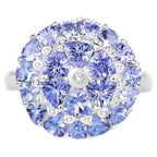Tanzanite Ring With Diamonds 2.9 Carats Sterling Silver