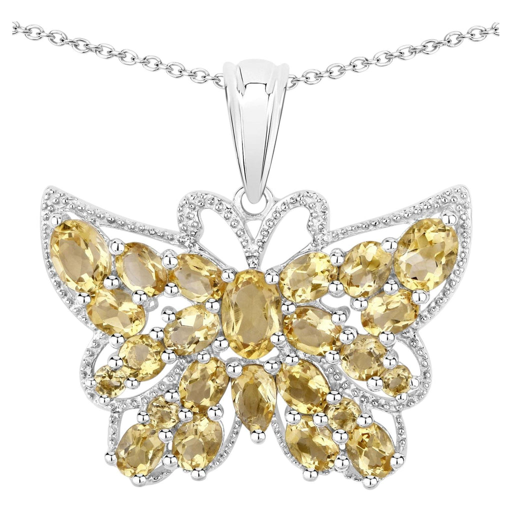 Citrine Pendant 3.78 Carats Sterling Silver