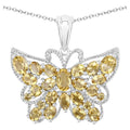 Citrine Pendant 3.78 Carats Sterling Silver