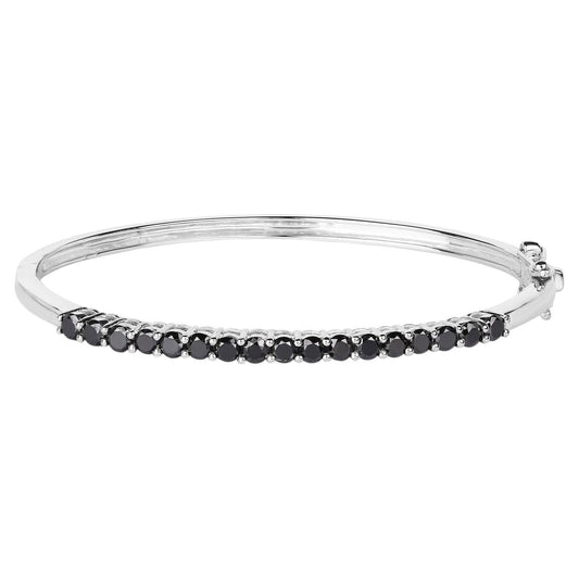 Black Diamond Bracelet 2.48 Carats Sterling Silver