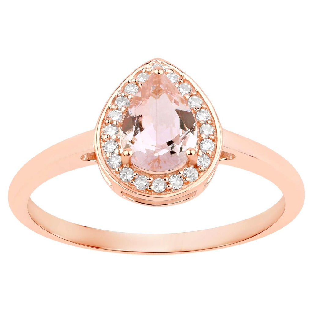 Morganite Ring With Diamonds 0.62 Carats 14K Rose Gold