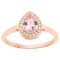 Morganite Ring With Diamonds 0.62 Carats 14K Rose Gold