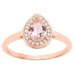 Morganite Ring With Diamonds 0.62 Carats 14K Rose Gold