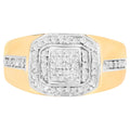 Diamond Ring 0.28 Carats Gold Plated Silver
