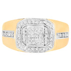 Diamond Ring 0.28 Carats Gold Plated Silver