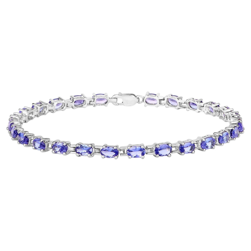 Tanzanite Tennis Bracelet 6.24 Carats Sterling Silver