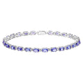 Tanzanite Tennis Bracelet 6.24 Carats Sterling Silver
