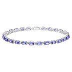 Tanzanite Tennis Bracelet 6.24 Carats Sterling Silver