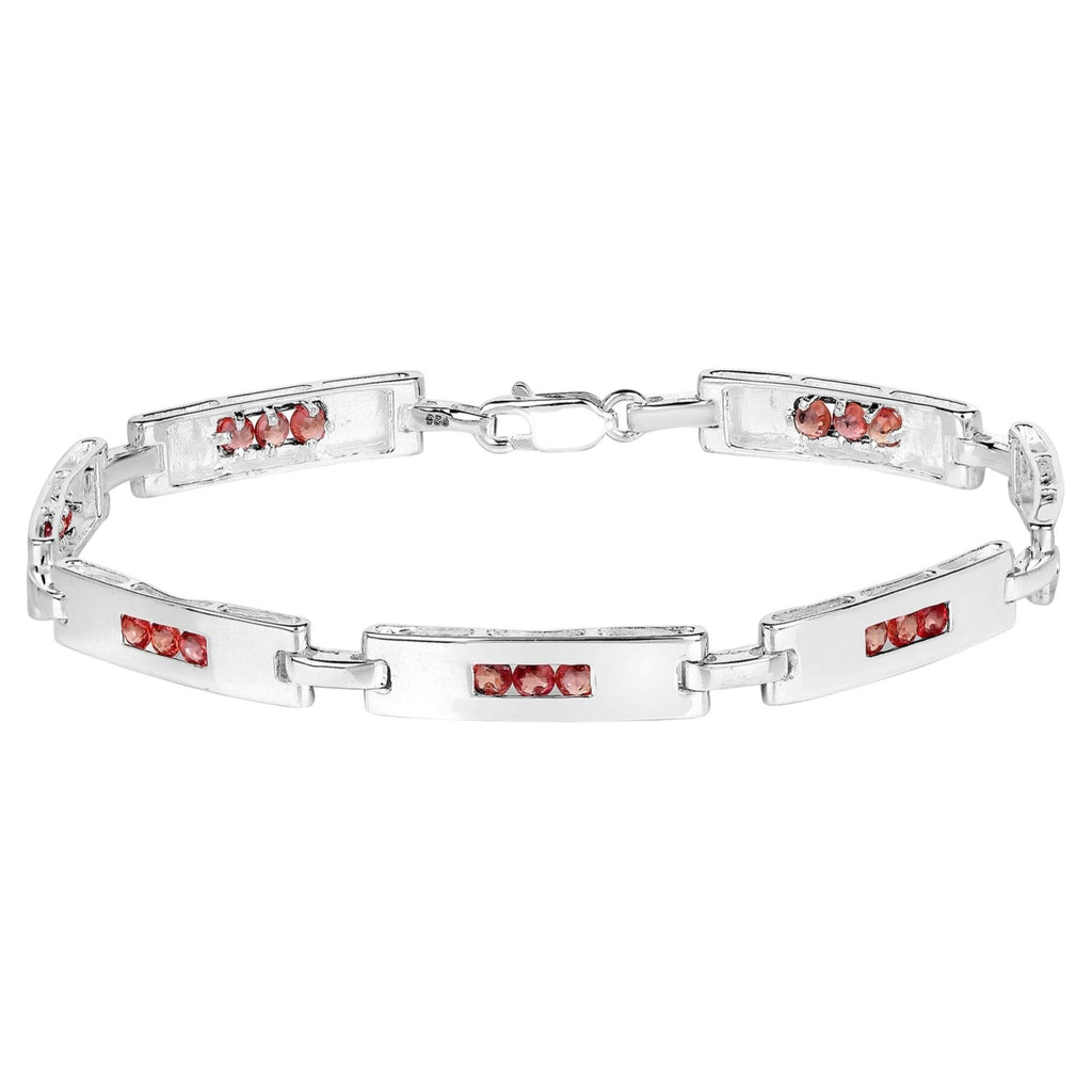 Orange Sapphire Tennis Bracelet 2.5 Carats Sterling Silver