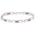 Orange Sapphire Tennis Bracelet 2.5 Carats Sterling Silver
