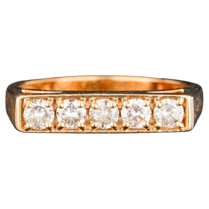 Light Brown Diamond Ring 0.5 Carats 9K Yellow Gold
