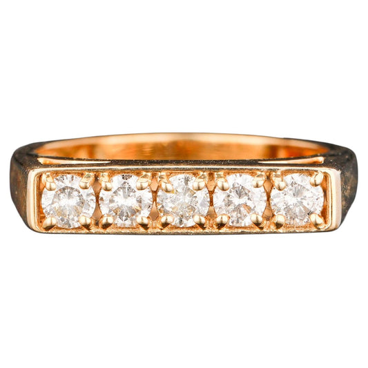 Light Brown Diamond Ring 0.5 Carats 9K Yellow Gold