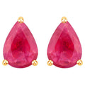 Ruby Stud Earrings 1.5 Carats 14K Yellow Gold