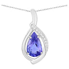 Tanzanite Pendant With Diamonds 2.63 Carats 14K White Gold