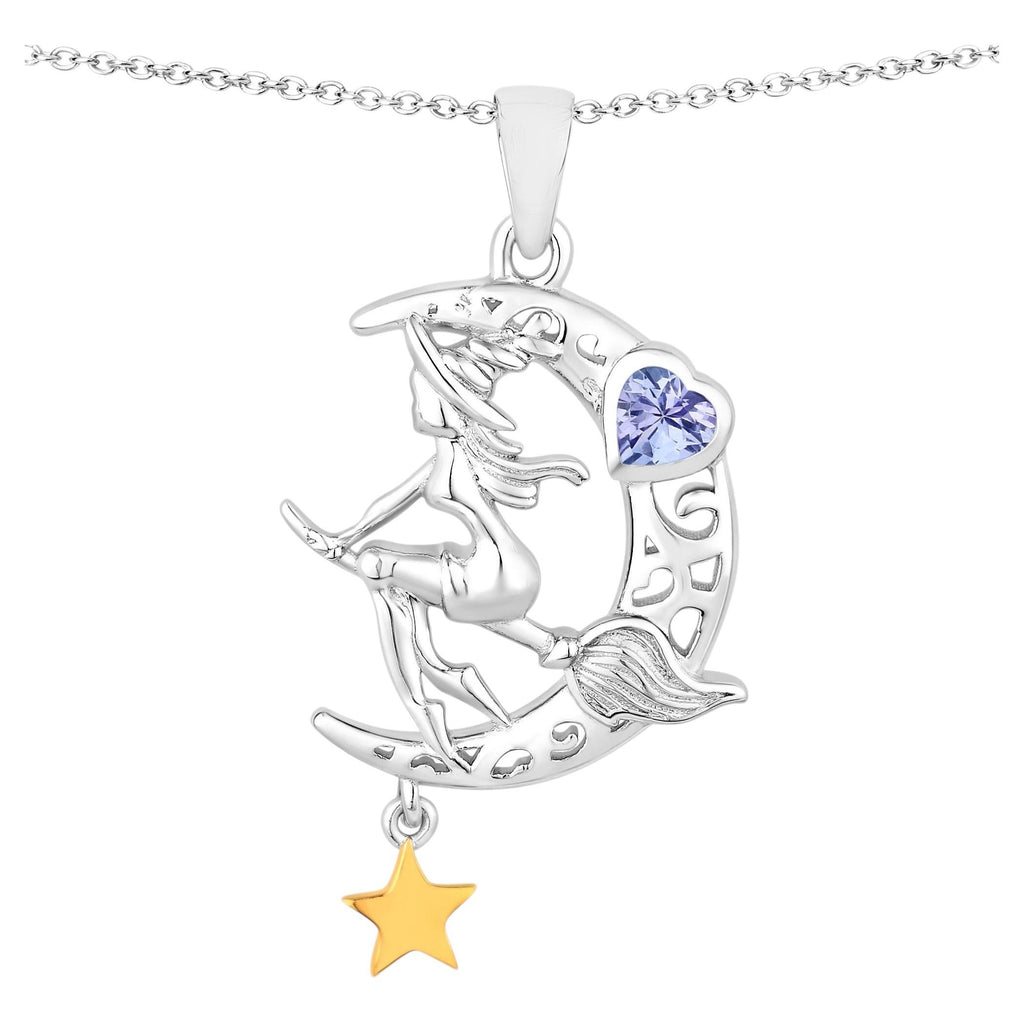 Tanzanite Witch Pendant 0.18 Carats Sterling Silver