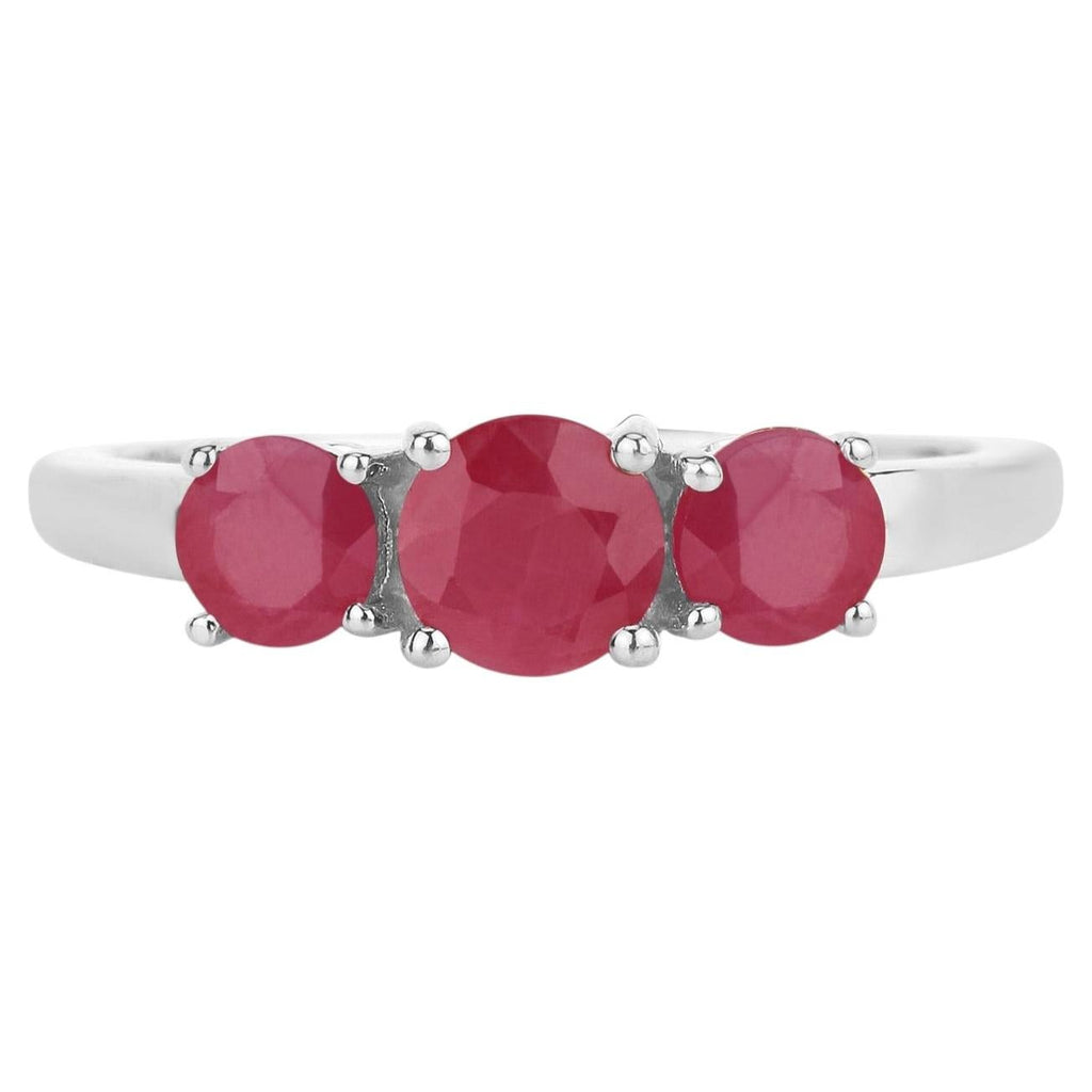 Ruby Ring 1.12 Carats 14K White Gold
