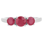 Ruby Ring 1.12 Carats 14K White Gold